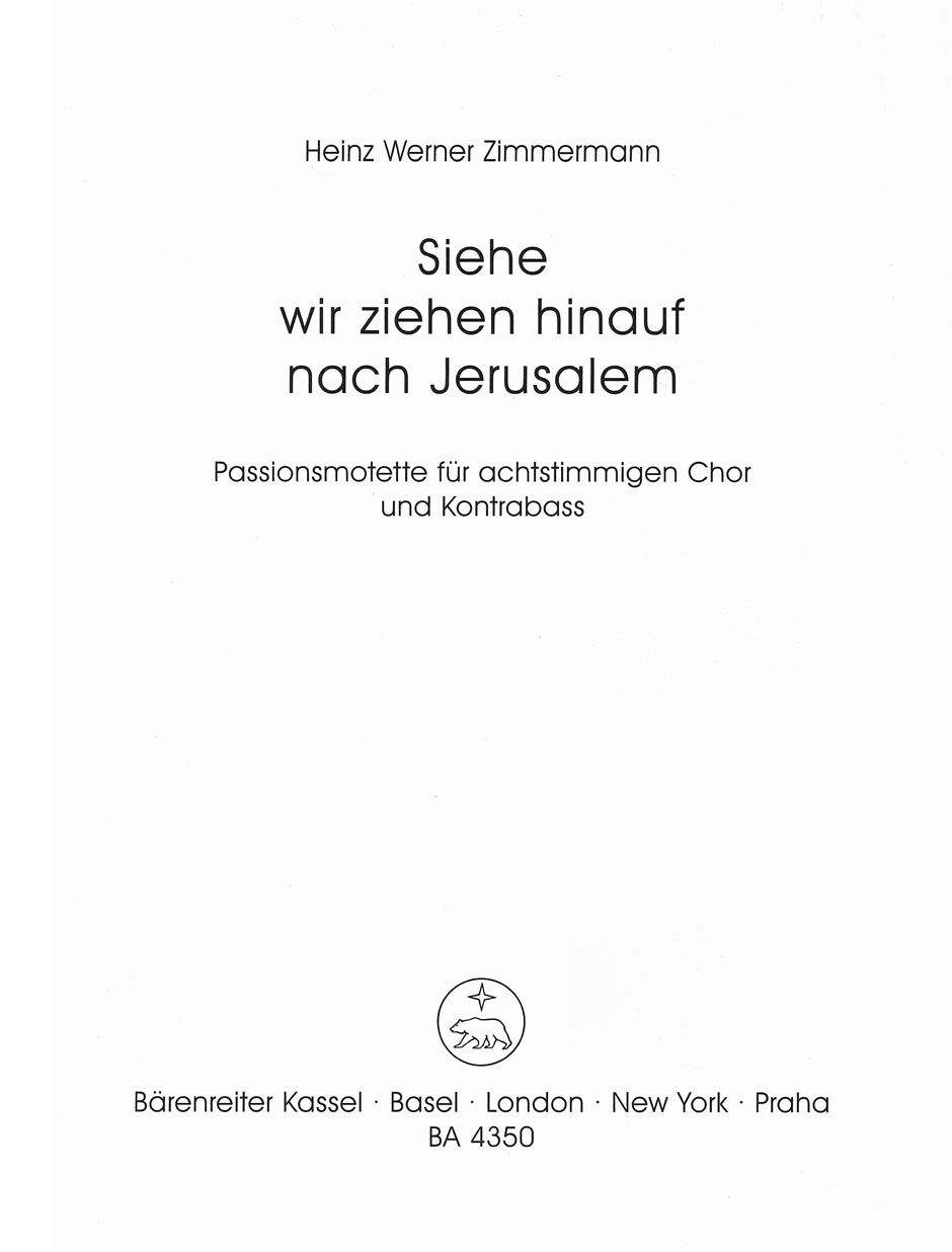 Vorderes Coverbild Siehe, wir ziehen hinauf gen Jerusalem (1961)