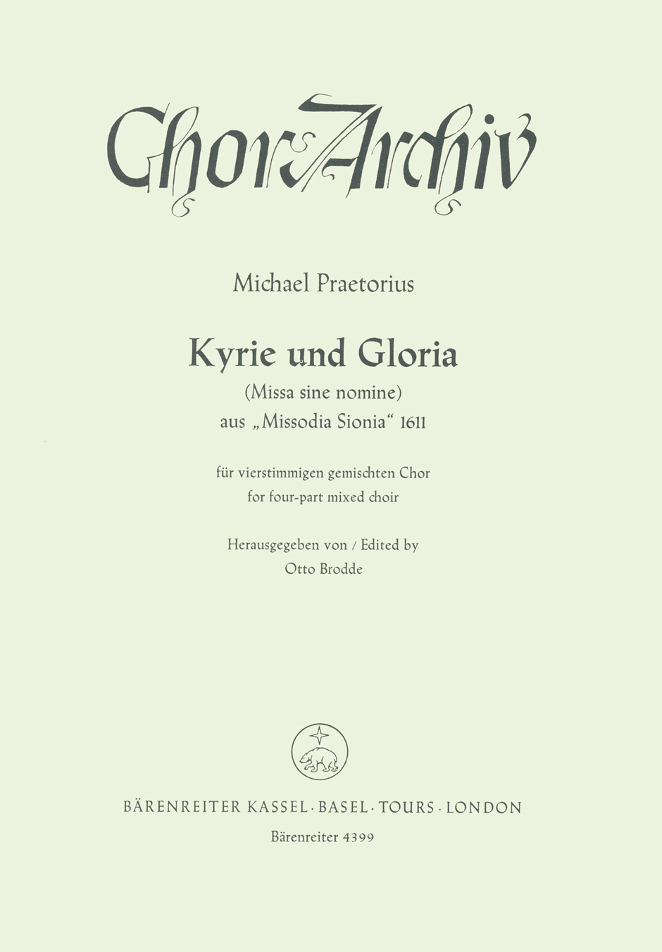 Vorderes Coverbild Kyrie und Gloria - Missa sine nomine