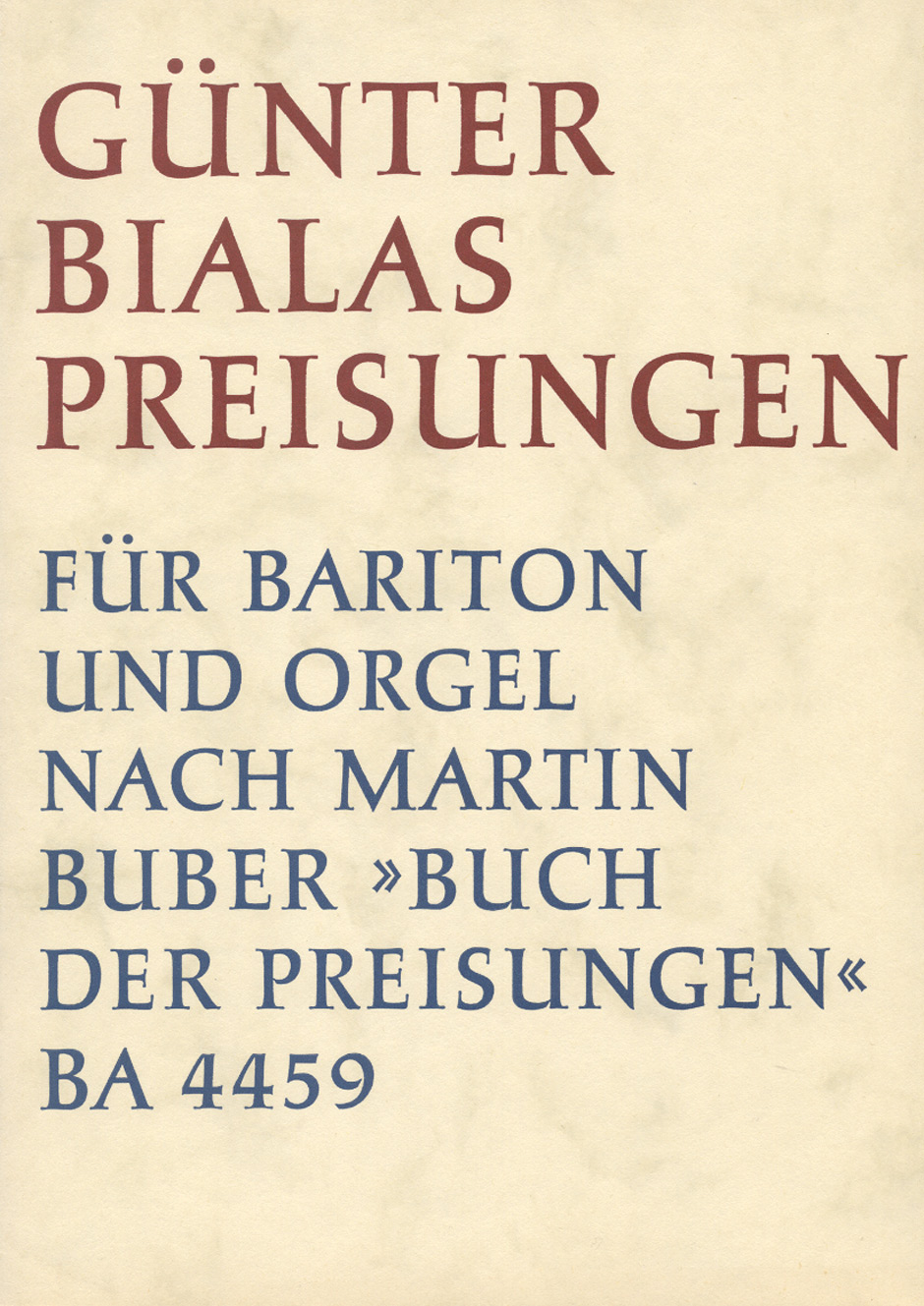 Vorderes Coverbild Preisungen (1965)