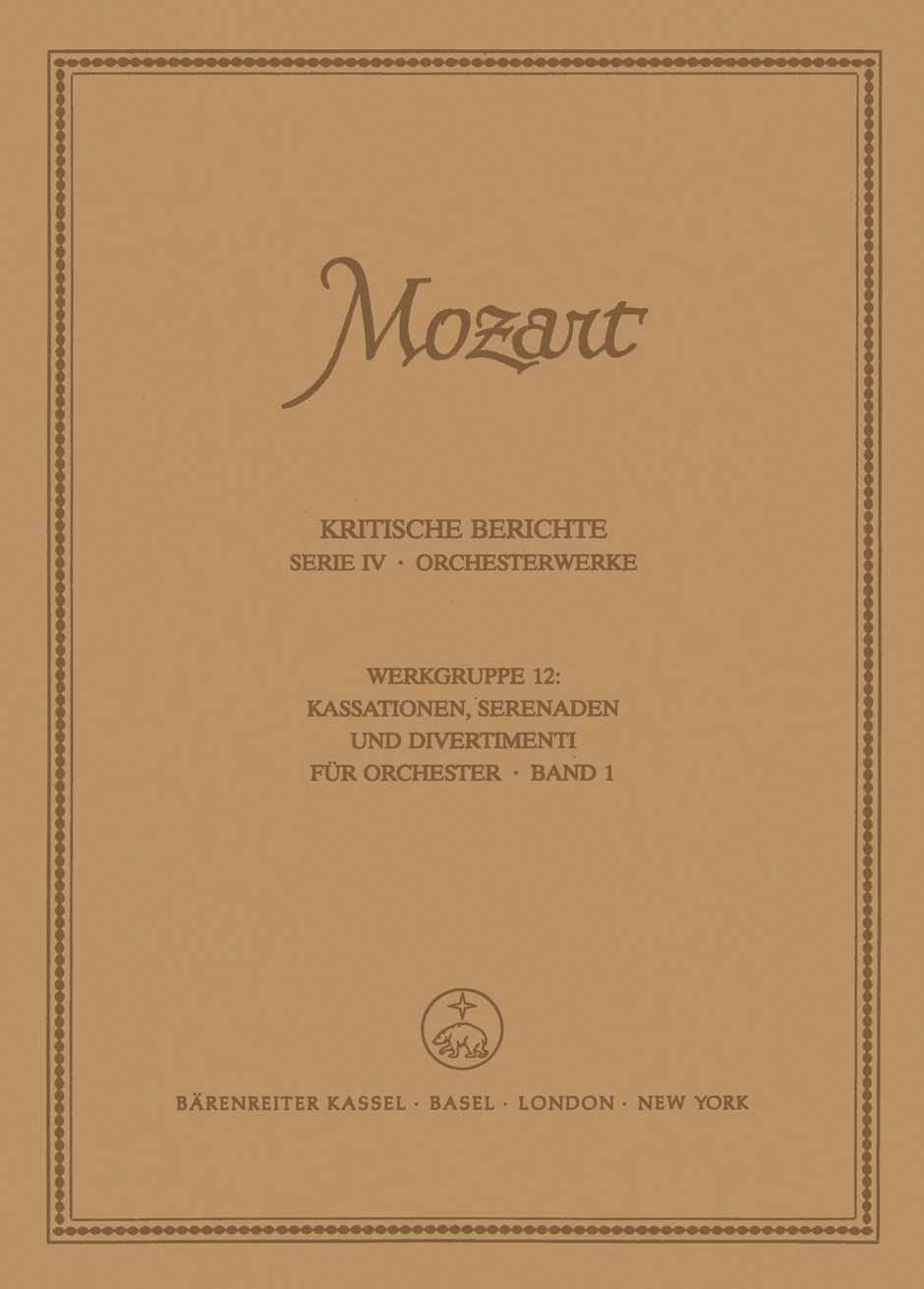 Vorderes Coverbild Kassationen, Serenaden und Divertimenti für Orchester 1 KV 32, 62 und 100 (62a), 63, 99 (63a)