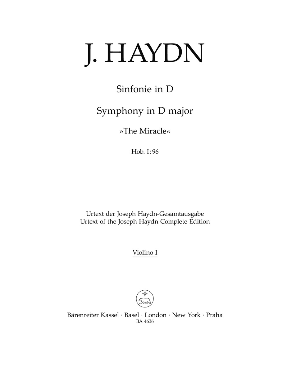 Vorderes Coverbild Sinfonie D-Dur Hob. I:96 "The Miracle"