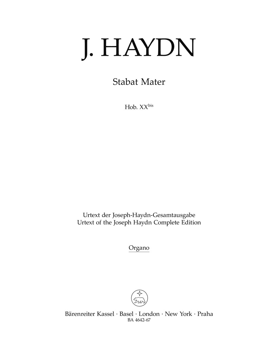 Vorderes Coverbild Stabat Mater Hob. XXbis