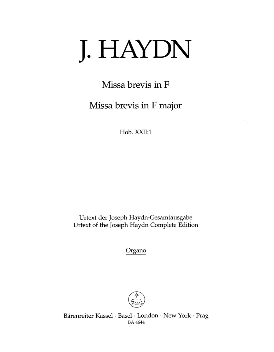 Vorderes Coverbild Missa brevis F-Dur Hob. XXII:1