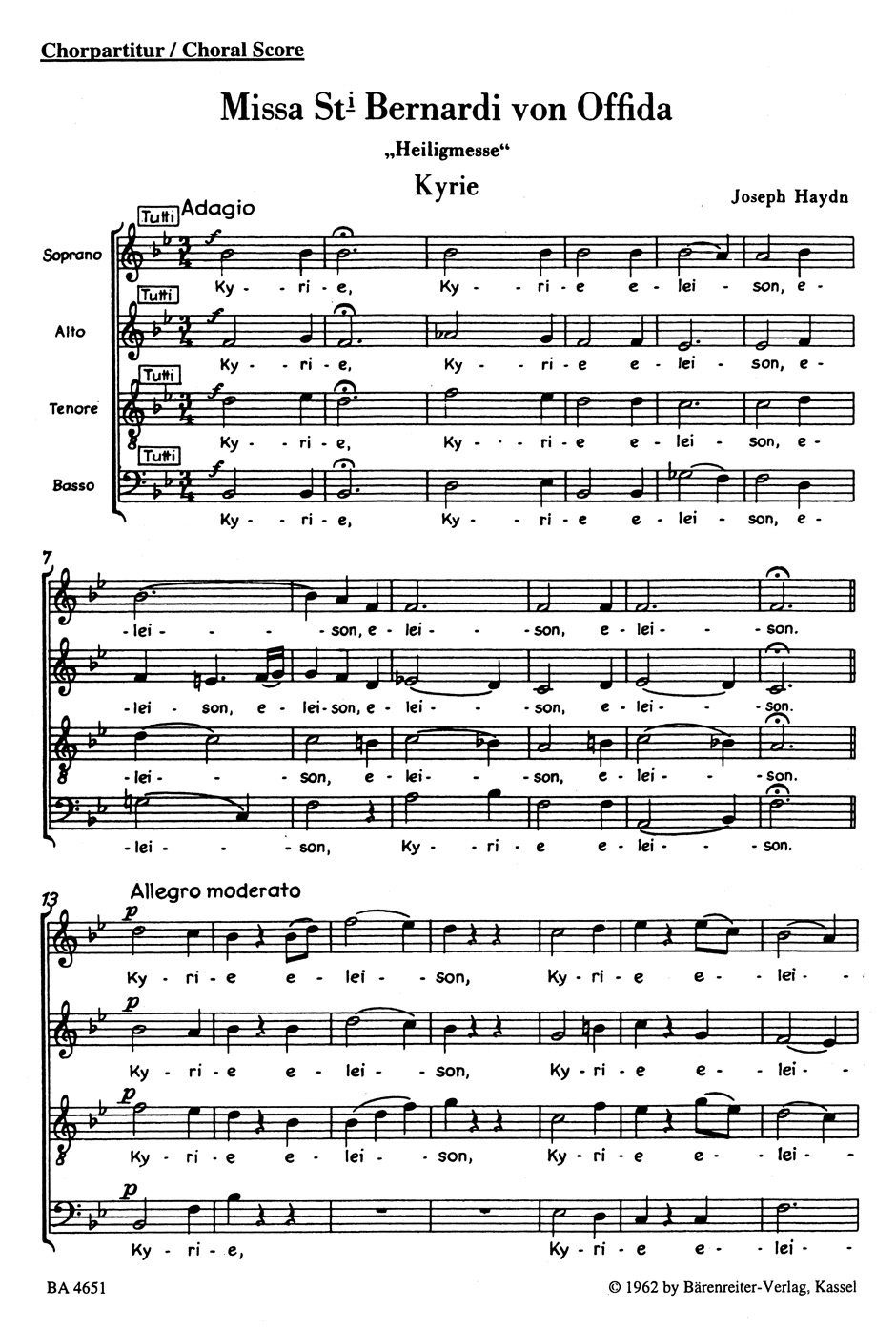 Vorderes Coverbild Missa St. Bernardi von Offida Hob. XXII:10 "Heilig-Messe"