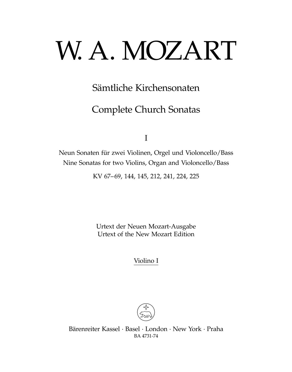 Vorderes Coverbild Sämtliche Kirchensonaten, Heft 1