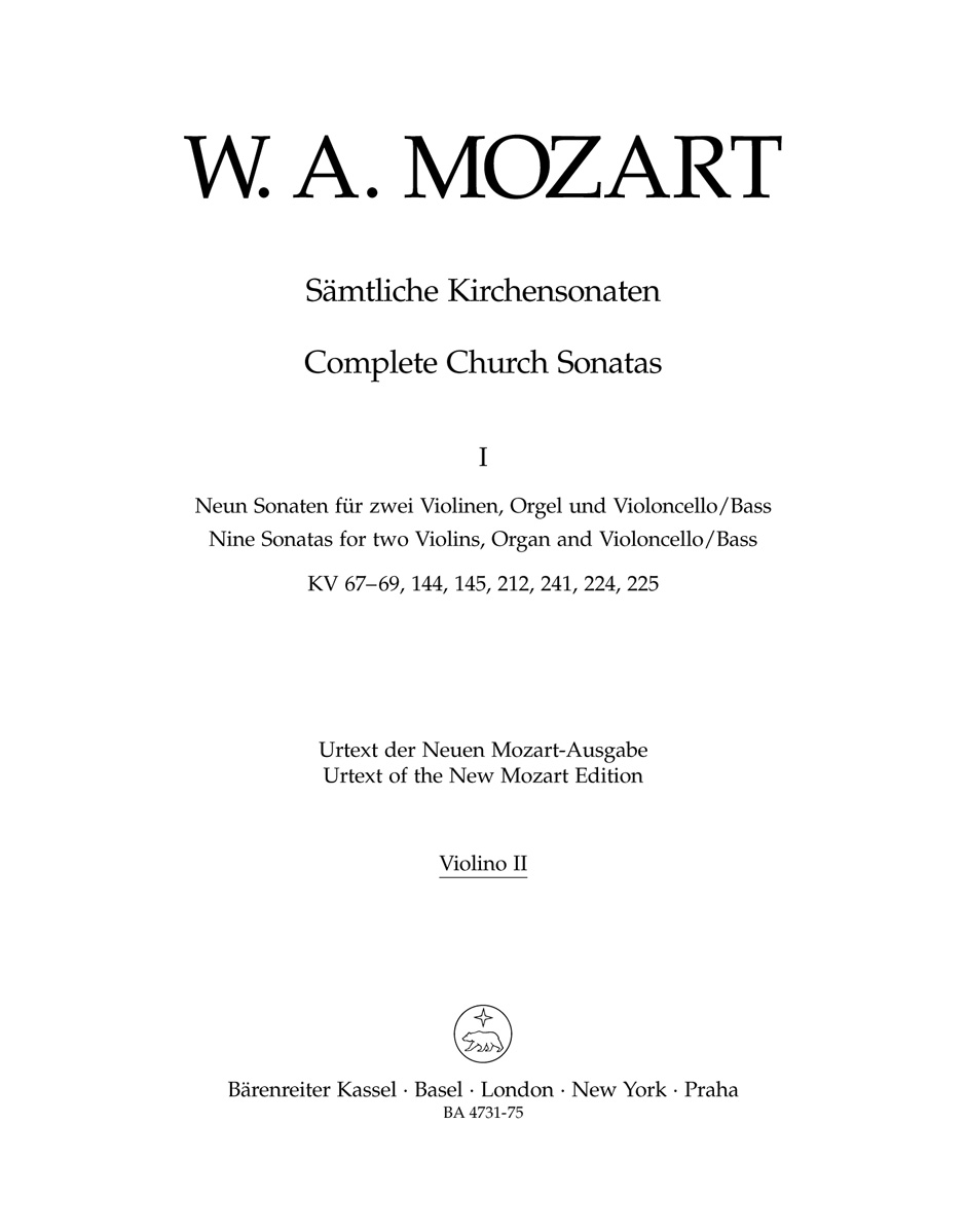 Vorderes Coverbild Sämtliche Kirchensonaten, Heft 1