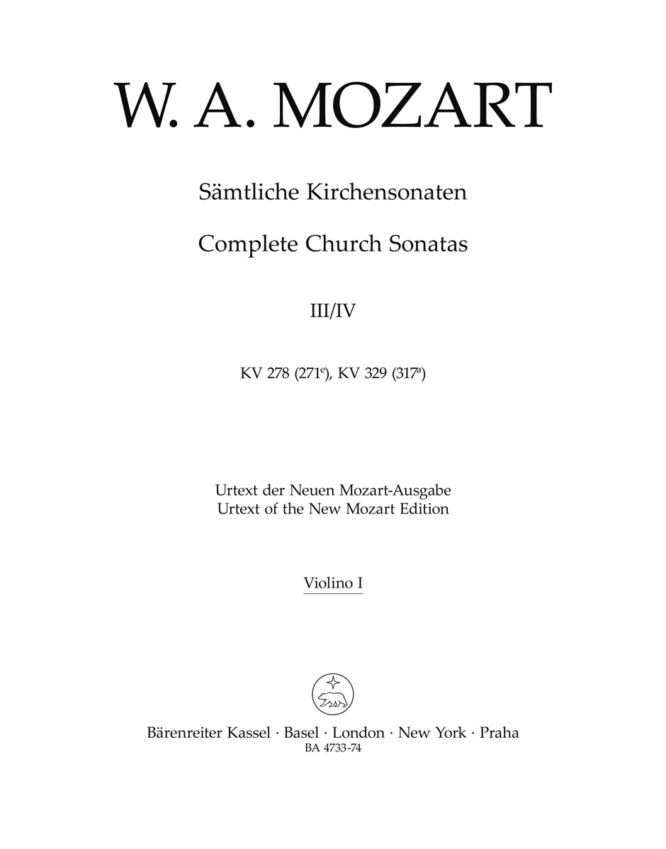 Vorderes Coverbild Sämtliche Kirchensonaten, Heft 3/4
