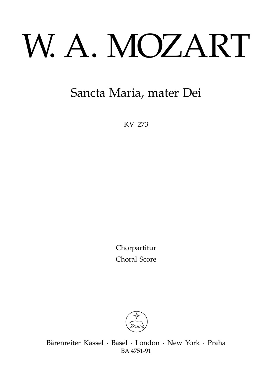 Vorderes Coverbild Sancta Maria, mater Dei KV 273