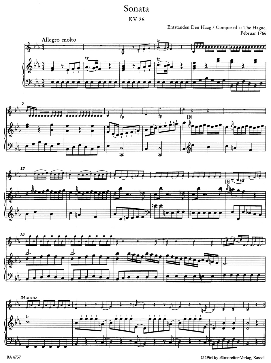 Anderes Coverbild Sechs Sonaten für Klavier (Cembalo) und Violine KV 26-31