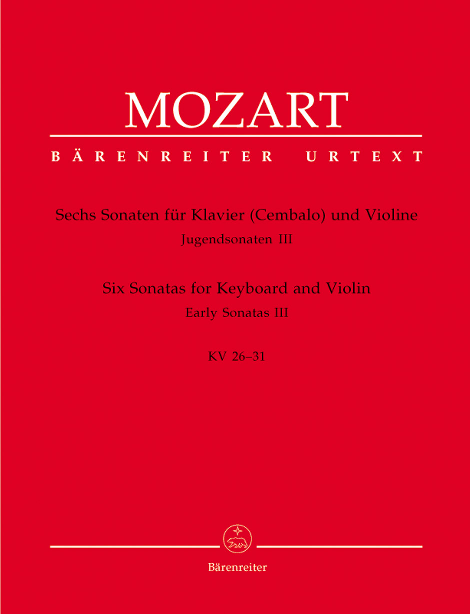 Vorderes Coverbild Sechs Sonaten für Klavier (Cembalo) und Violine KV 26-31