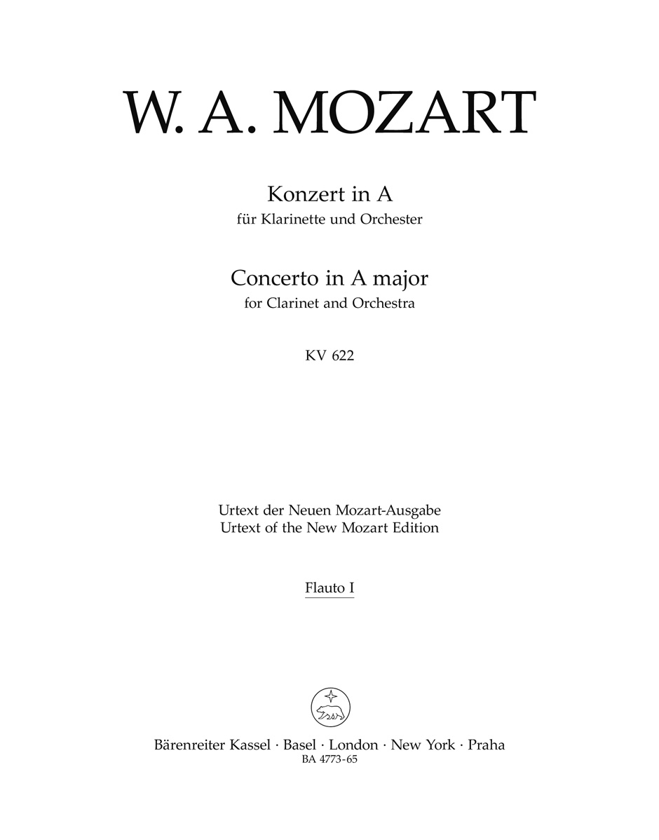 Vorderes Coverbild Konzert für Klarinette und Orchester A-Dur KV 622