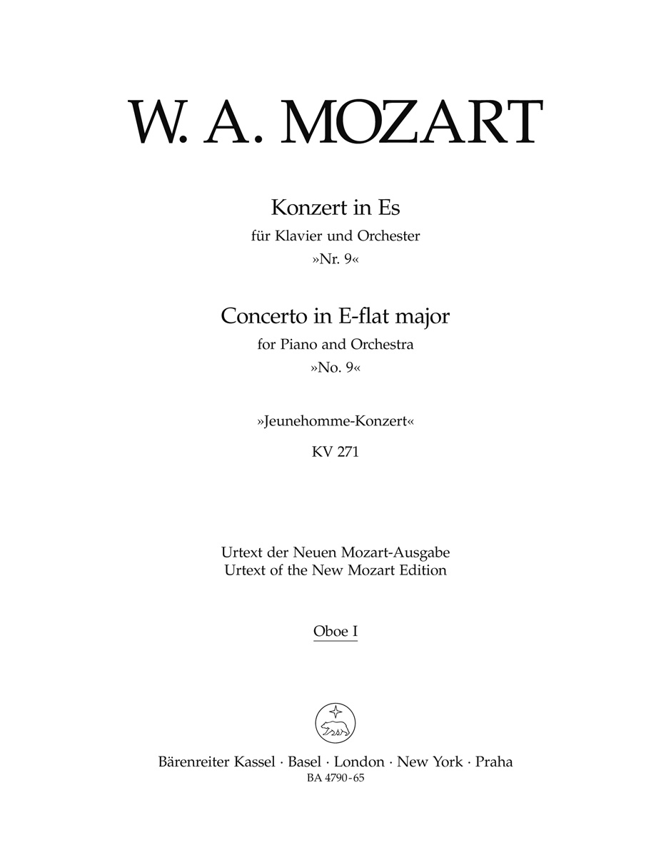 Vorderes Coverbild Konzert für Klavier und Orchester Nr. 9 Es-Dur KV 271 "Jeunehomme"