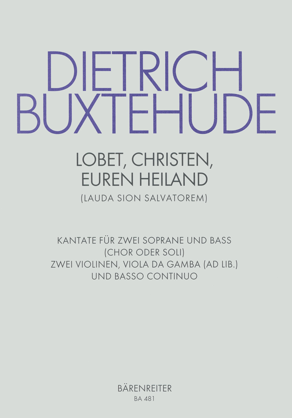 Vorderes Coverbild Lobet, Christen, euren Heiland BuxWV 68