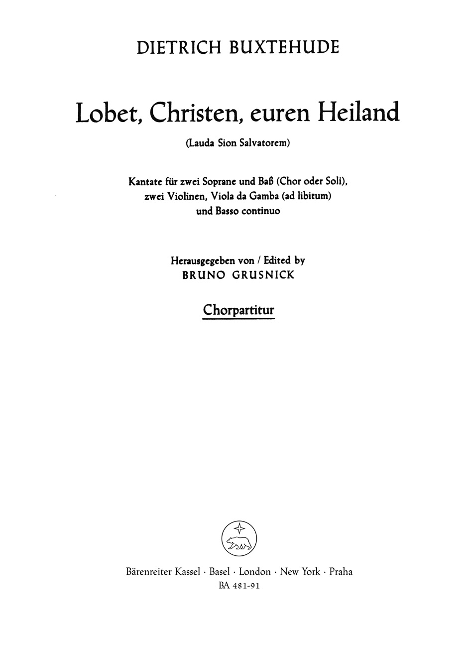 Vorderes Coverbild Lobet, Christen, euren Heiland BuxWV 68