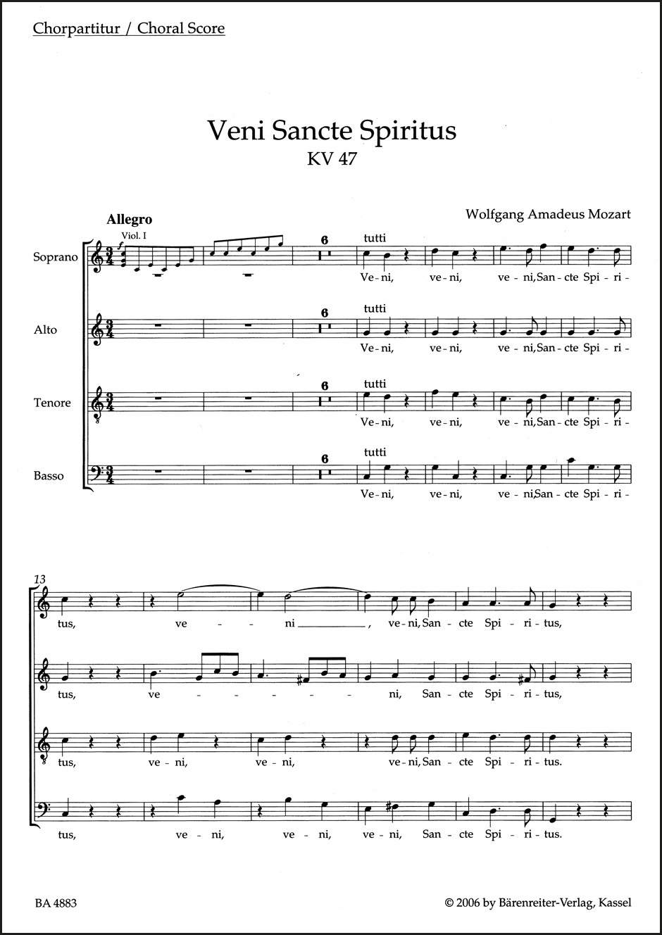 Anderes Coverbild Veni Sancte Spiritus KV 47
