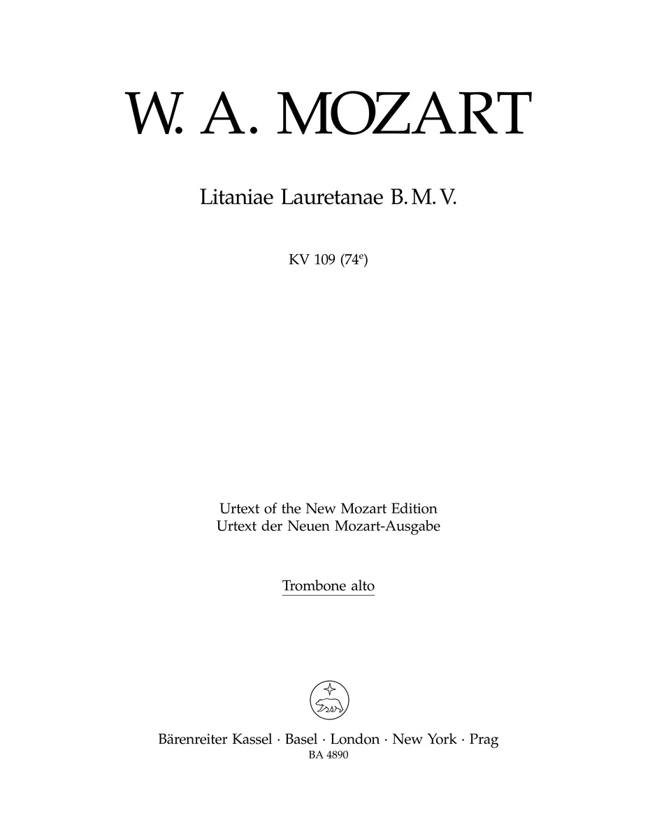 Vorderes Coverbild Litaniae Lauretanae B-Dur KV 109 (74e)