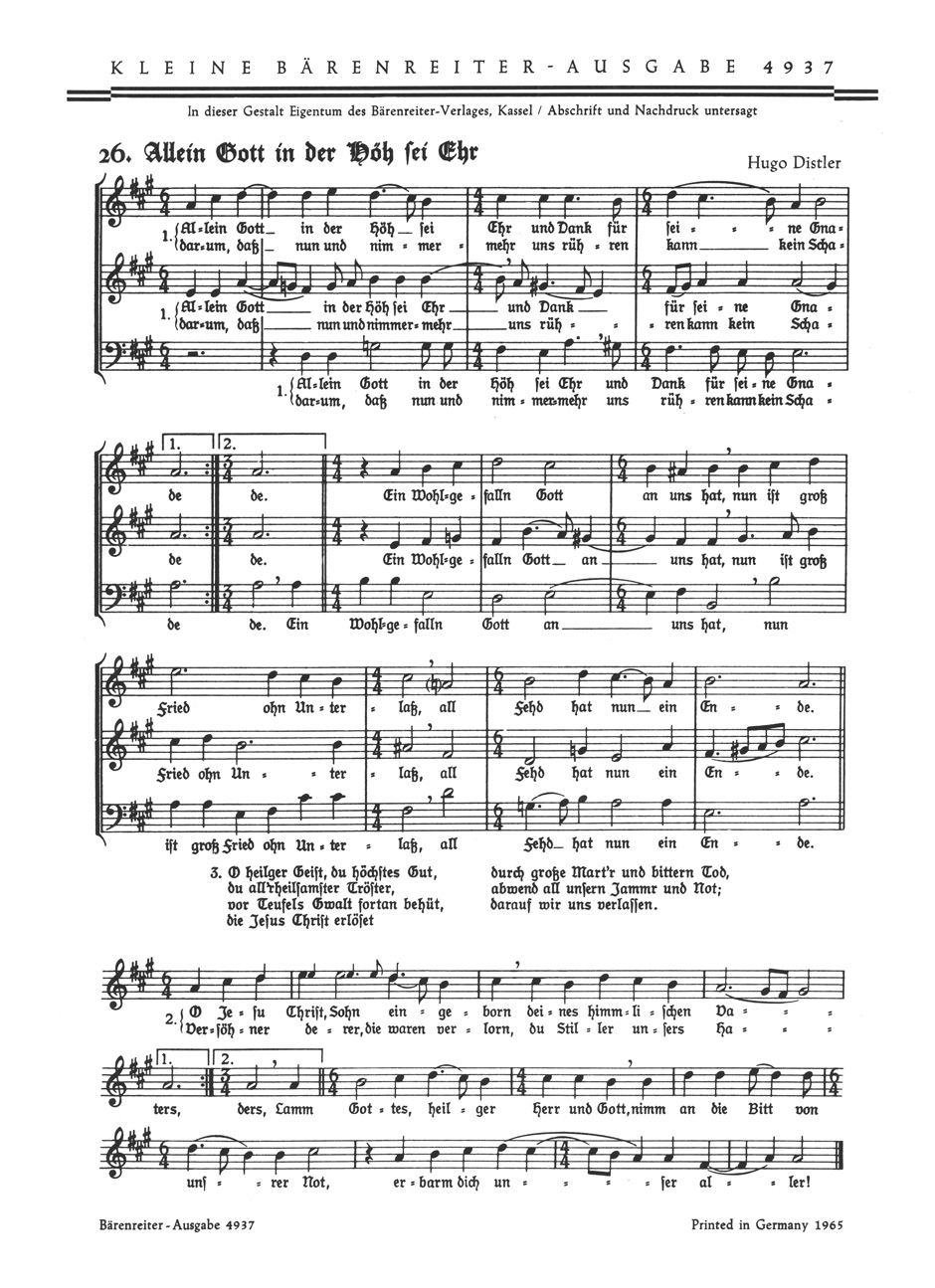 Vorderes Coverbild Allein Gott in der Höh sei Ehr - Herr Gott, dich loben wir (Te deum) Nr. 25, 26