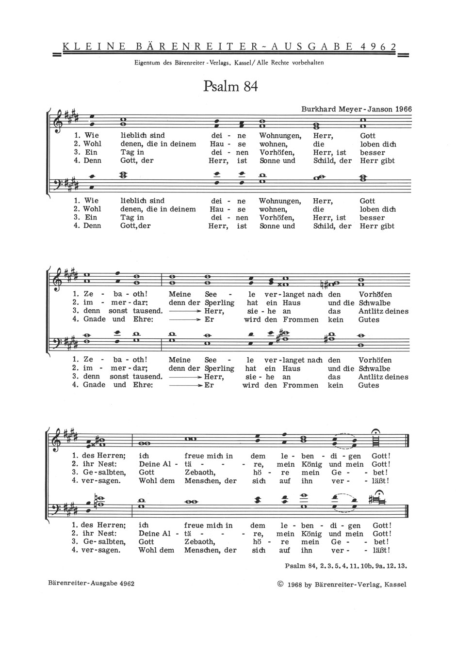 Vorderes Coverbild Wie lieblich sind deine Wohnungen (Psalm 84) (SATB) - Wer kann da Korn anschauen (STB)