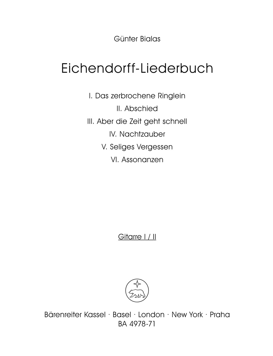 Vorderes Coverbild Eichendorff-Liederbuch (1965)