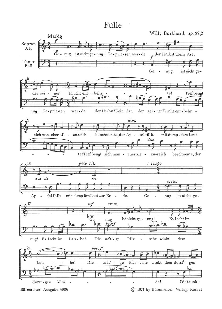 Anderes Coverbild Chor-Duette nach Gedichten von C.F. Meyer op. 22/2 (1928)