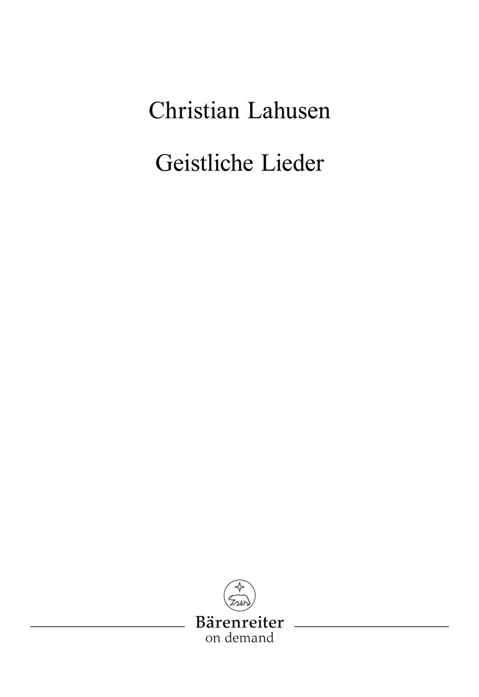 Vorderes Coverbild Geistliche Lieder
