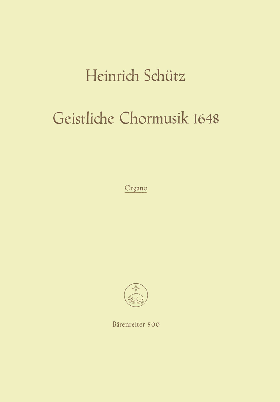 Vorderes Coverbild Geistliche Chormusik 1648 SWV 369-397