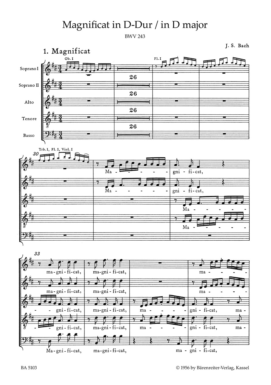 Anderes Coverbild Magnificat D-Dur BWV 243