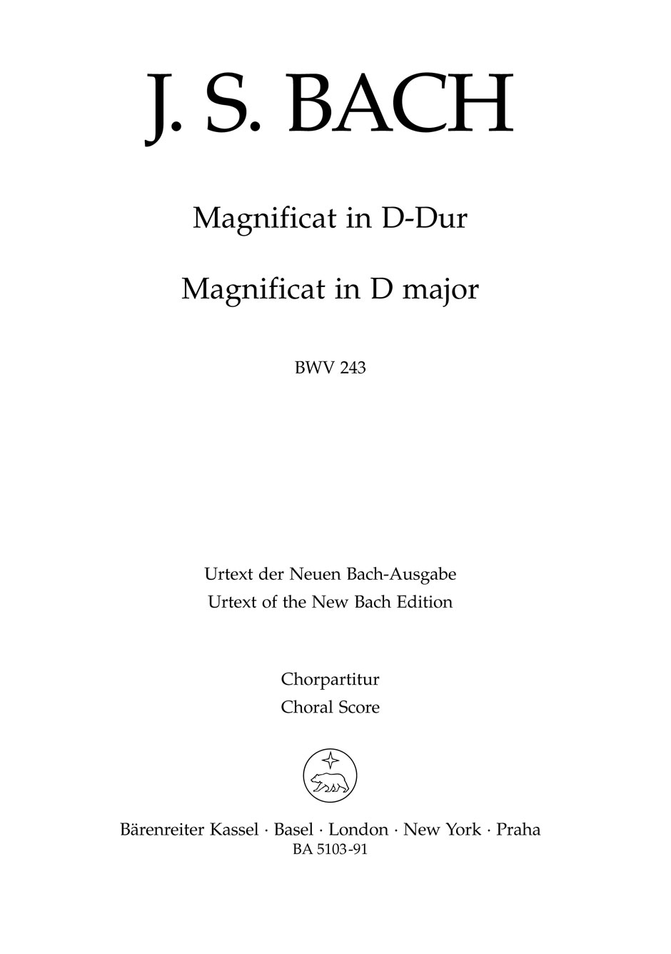 Vorderes Coverbild Magnificat D-Dur BWV 243