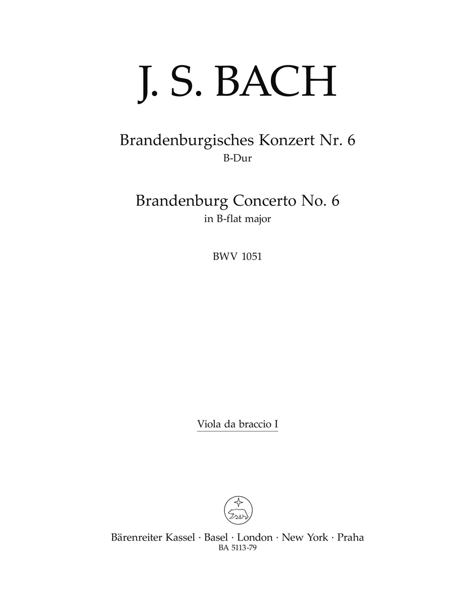 Vorderes Coverbild Brandenburgisches Konzert Nr. 6 B-Dur BWV 1051