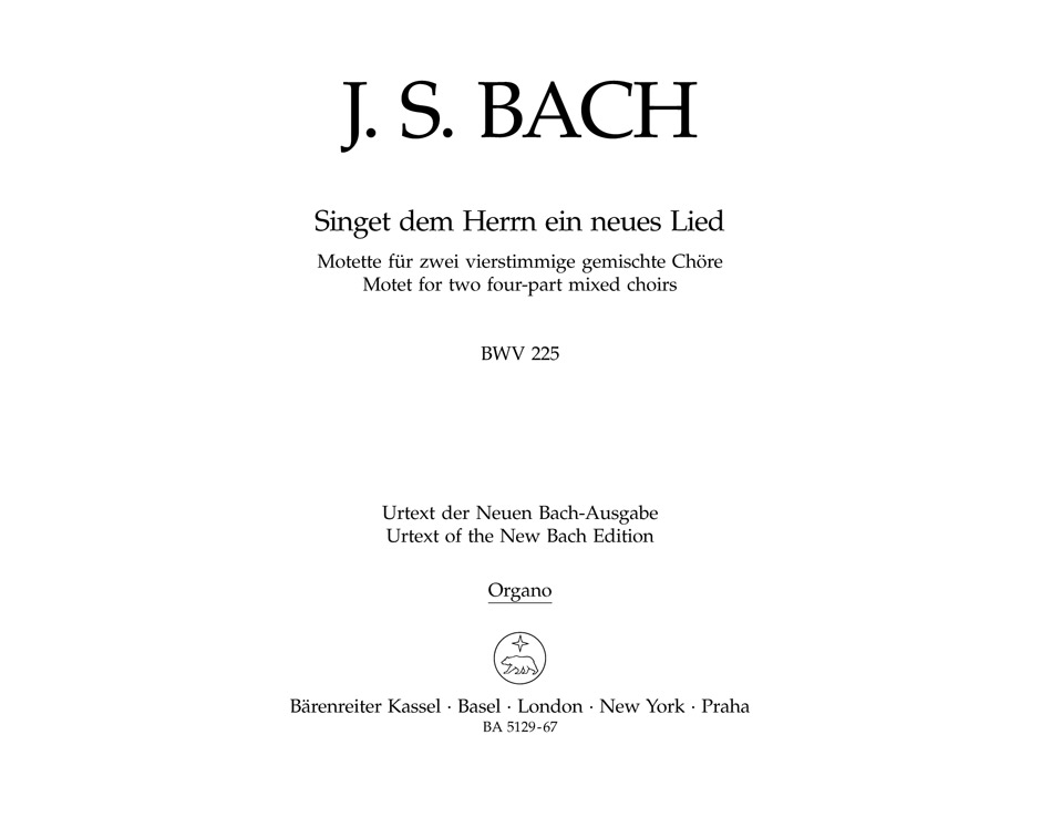 Vorderes Coverbild Singet dem Herrn ein neues Lied BWV 225
