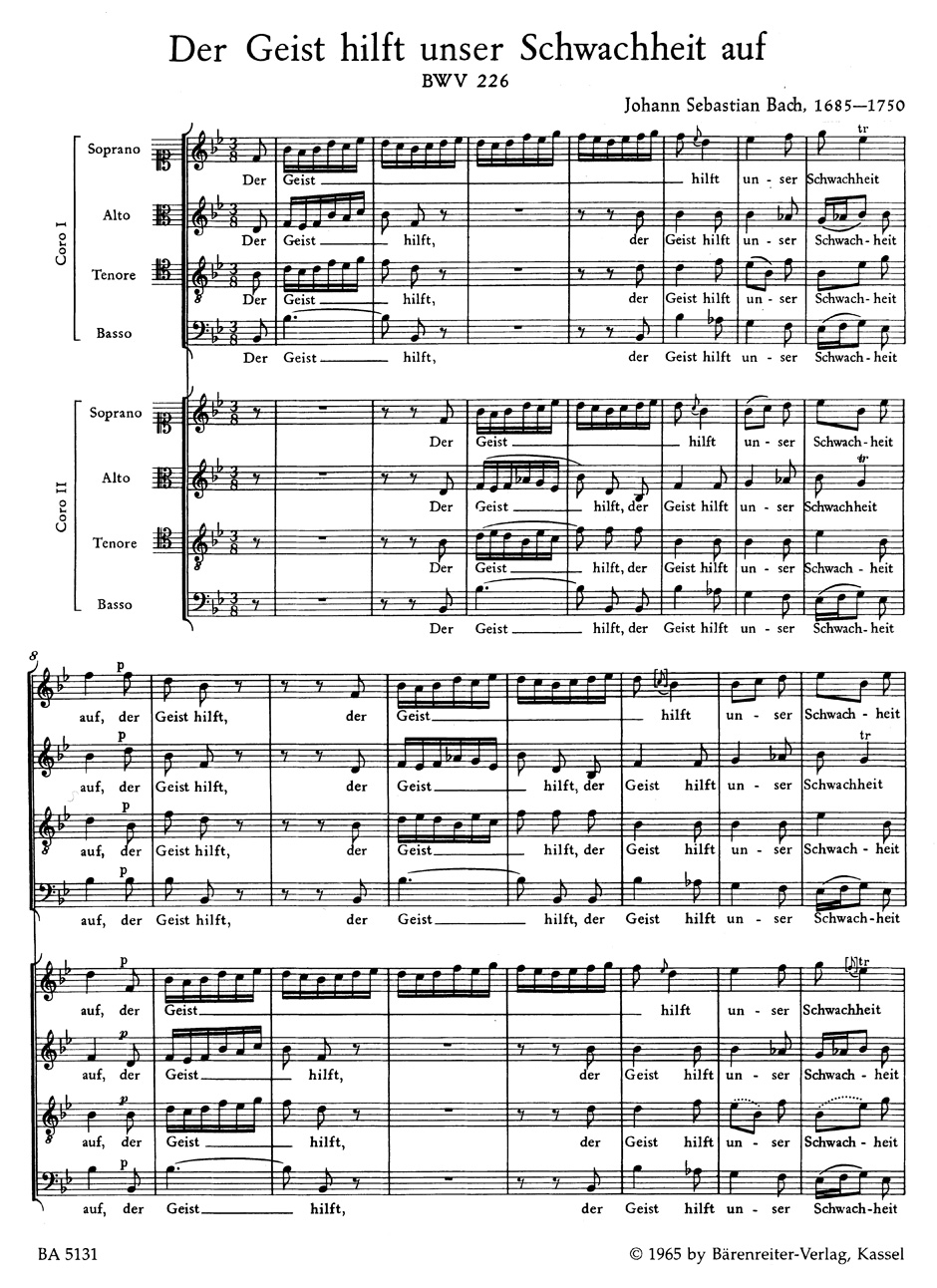 Anderes Coverbild Der Geist hilft unser Schwachheit auf BWV 226