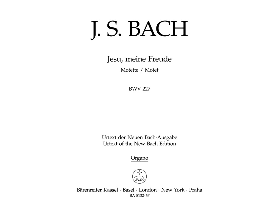 Vorderes Coverbild Jesu, meine Freude für fünfstimmigen gemischten Chor BWV 227