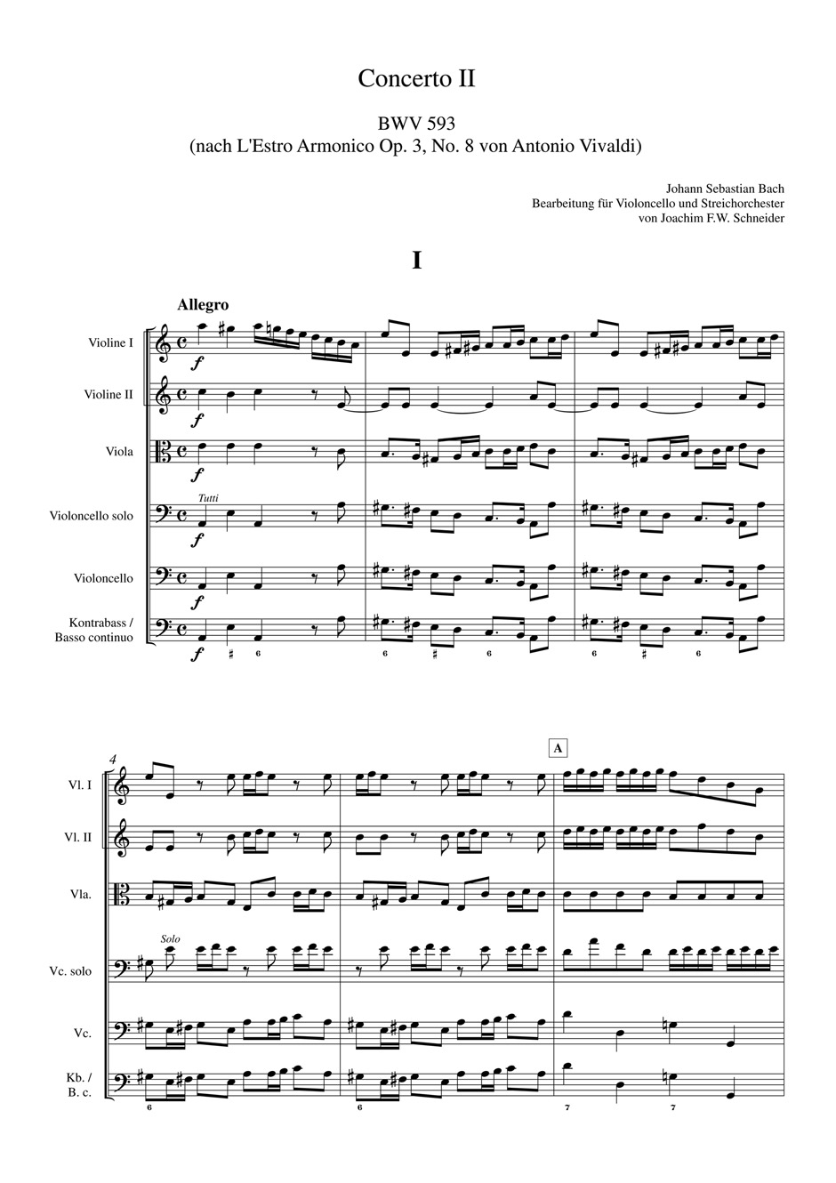Vorderes Coverbild Concerto für Violoncello, Streicher und Basso continuo a-Moll