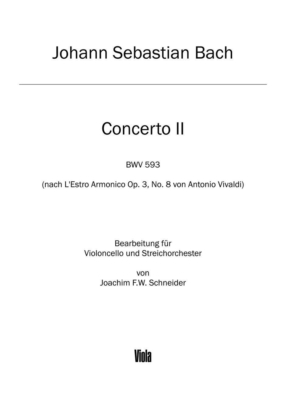 Vorderes Coverbild Concerto für Violoncello, Streicher und Basso continuo a-Moll