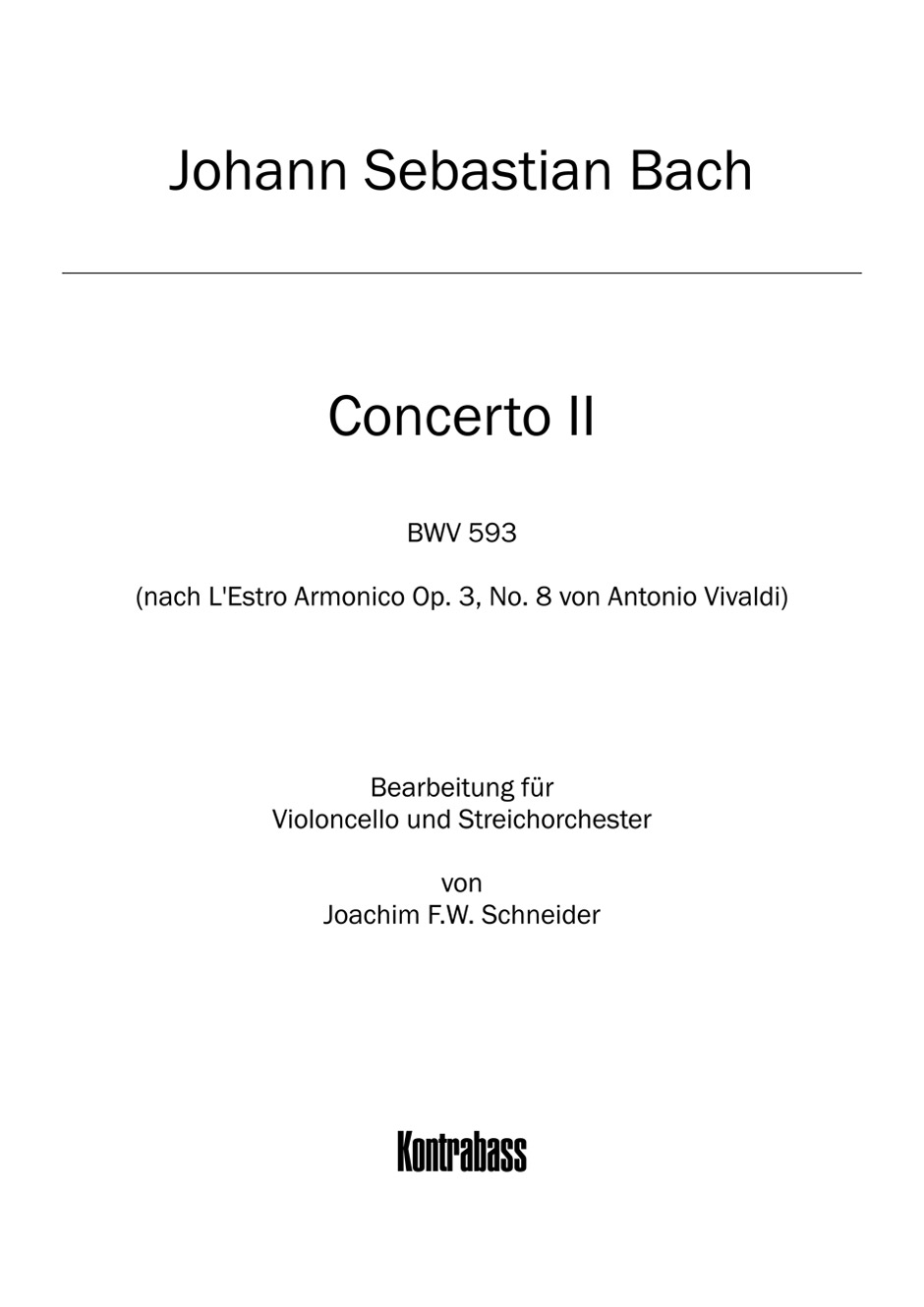 Vorderes Coverbild Concerto für Violoncello, Streicher und Basso continuo a-Moll