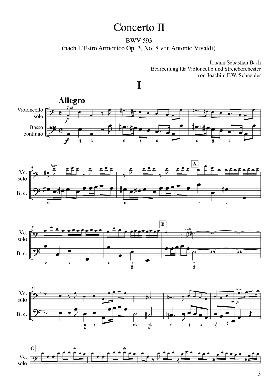 Anderes Coverbild Concerto für Violoncello, Streicher und Basso continuo a-Moll