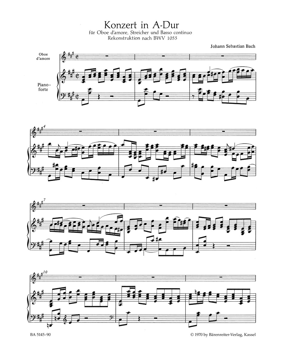 Anderes Coverbild Konzert für Oboe d'amore (Oboe), Streicher und Basso continuo A-Dur