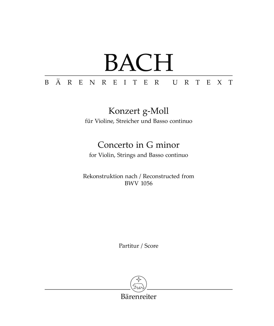 Vorderes Coverbild Konzert für Violine, Streicher und Basso continuo g-Moll