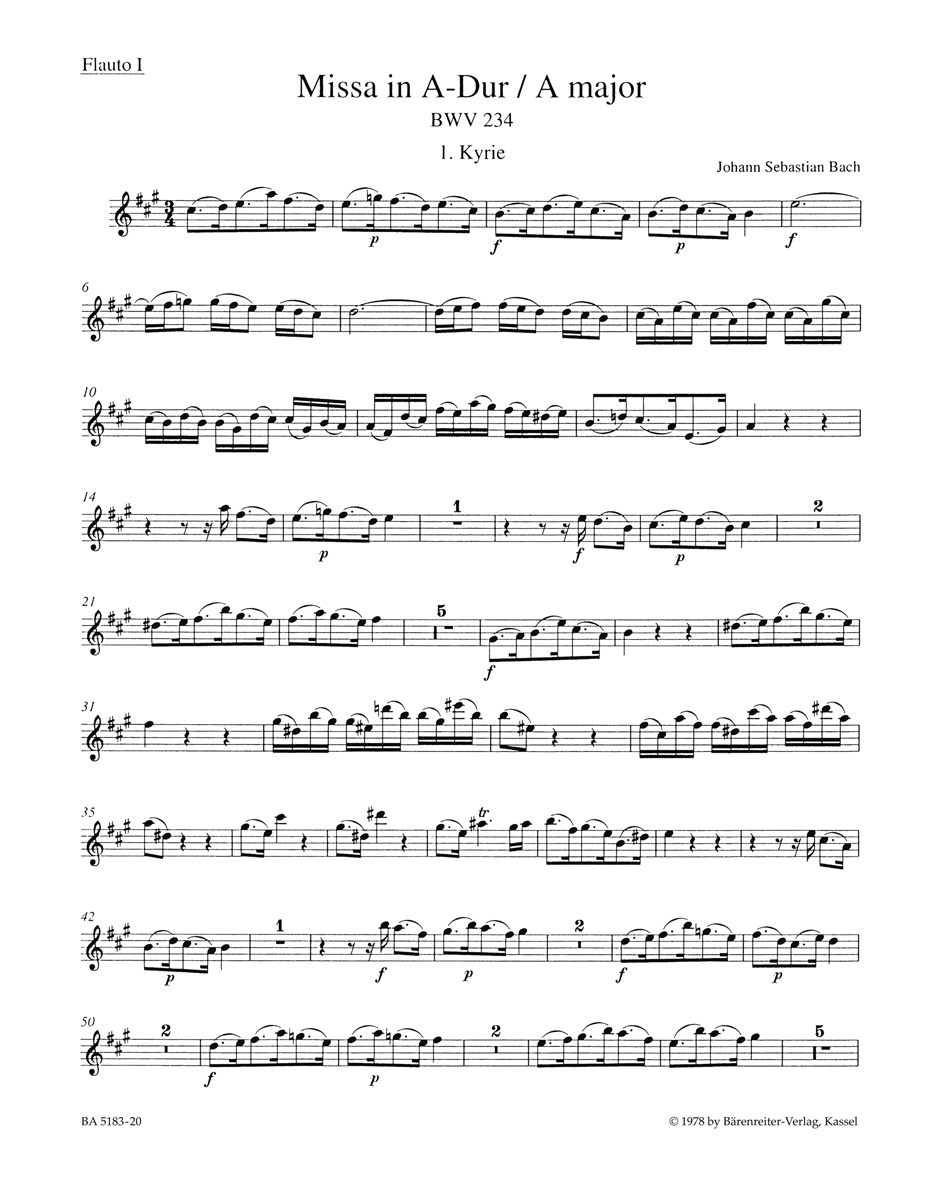 Vorderes Coverbild Missa A-Dur BWV 234 "Lutherische Messe"