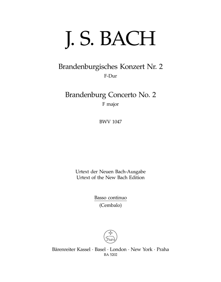 Vorderes Coverbild Brandenburgisches Konzert Nr. 2 F-Dur BWV 1047