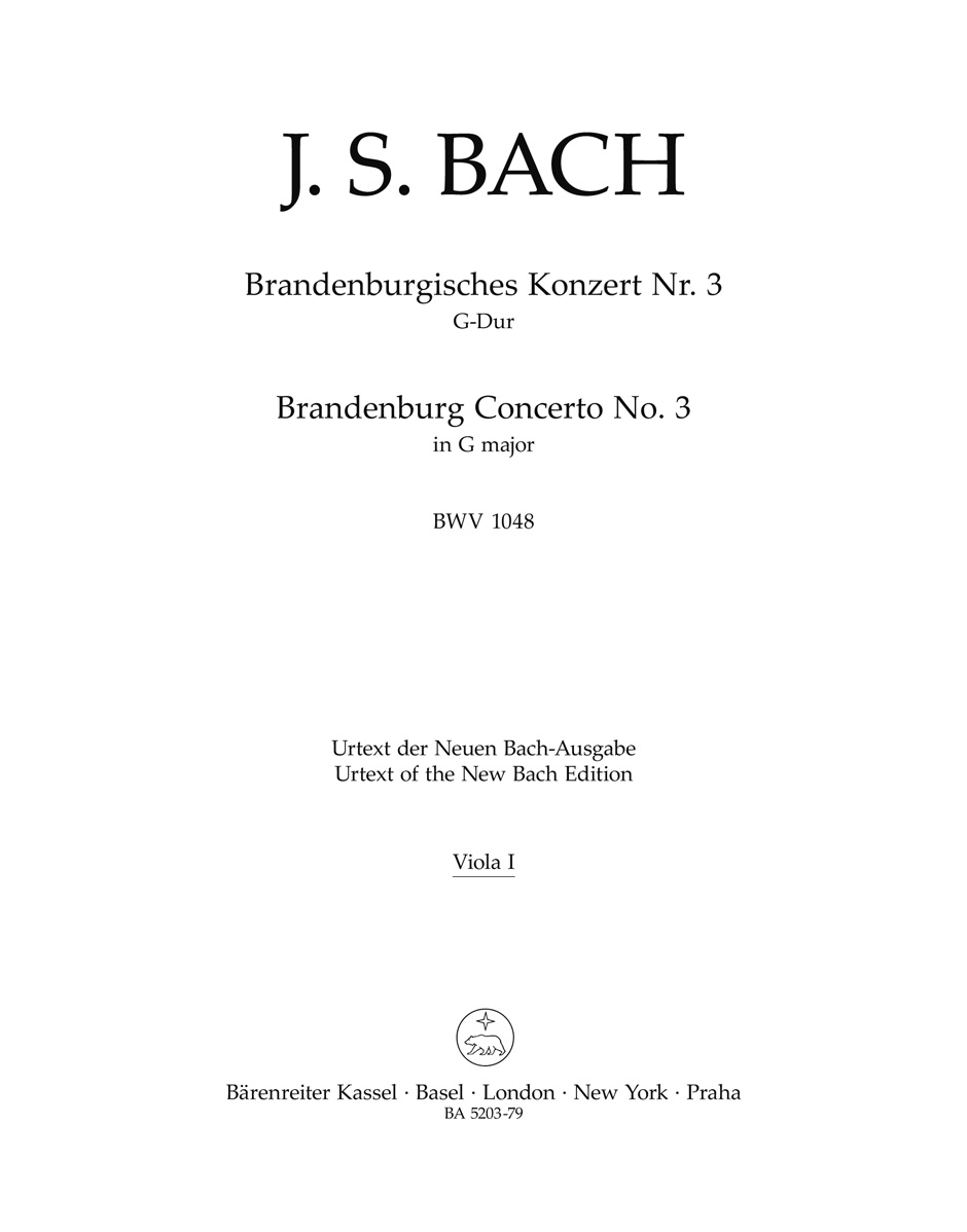 Vorderes Coverbild Brandenburgisches Konzert Nr. 3 G-Dur BWV 1048