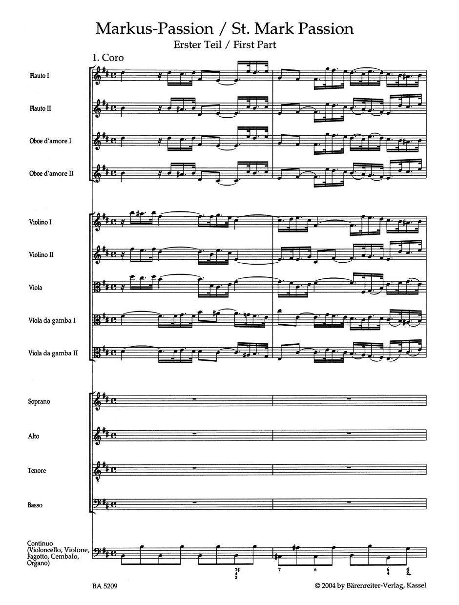 Anderes Coverbild Markus-Passion BWV 247