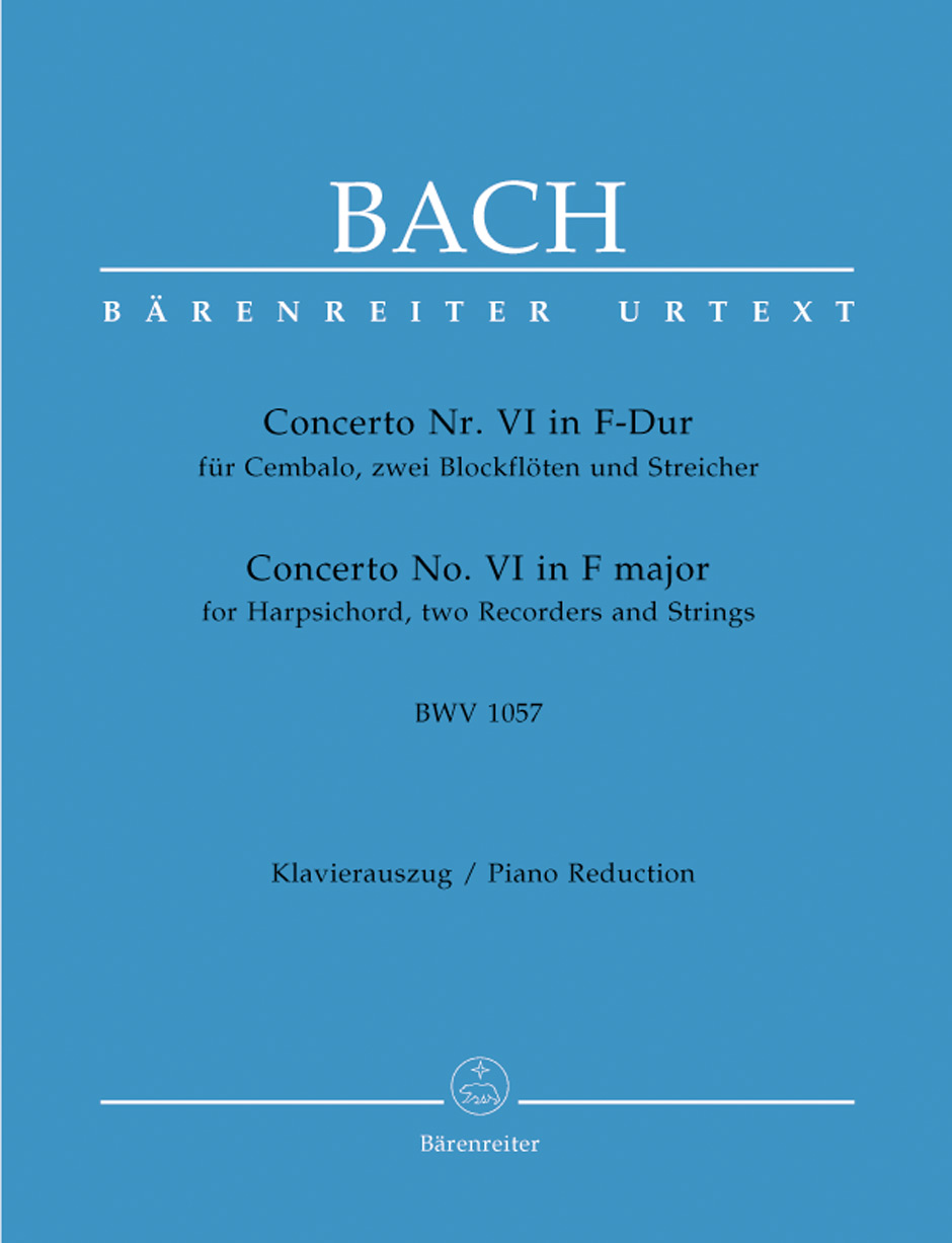 Vorderes Coverbild Concerto für Cembalo, zwei Blockflöten und Streicher Nr. 6 F-Dur BWV 1057