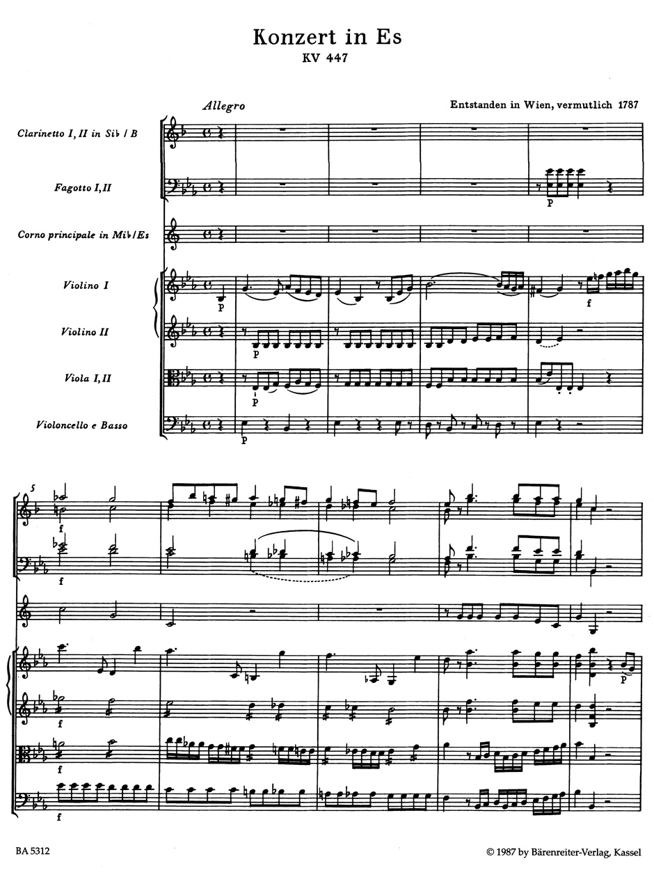Anderes Coverbild Konzert für Horn und Orchester Nr. 3 Es-Dur KV 447