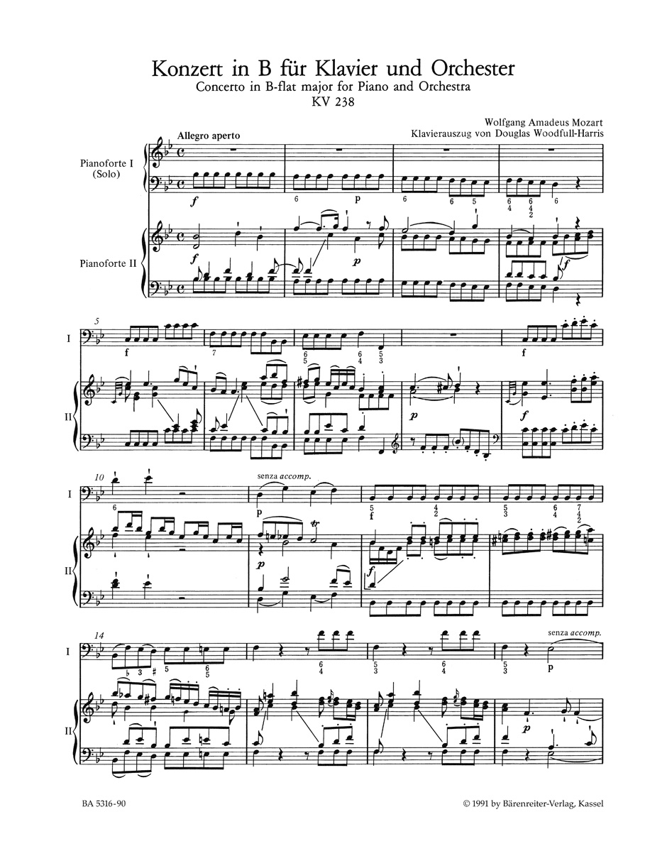 Anderes Coverbild Konzert für Klavier und Orchester Nr. 6 B-Dur KV 238