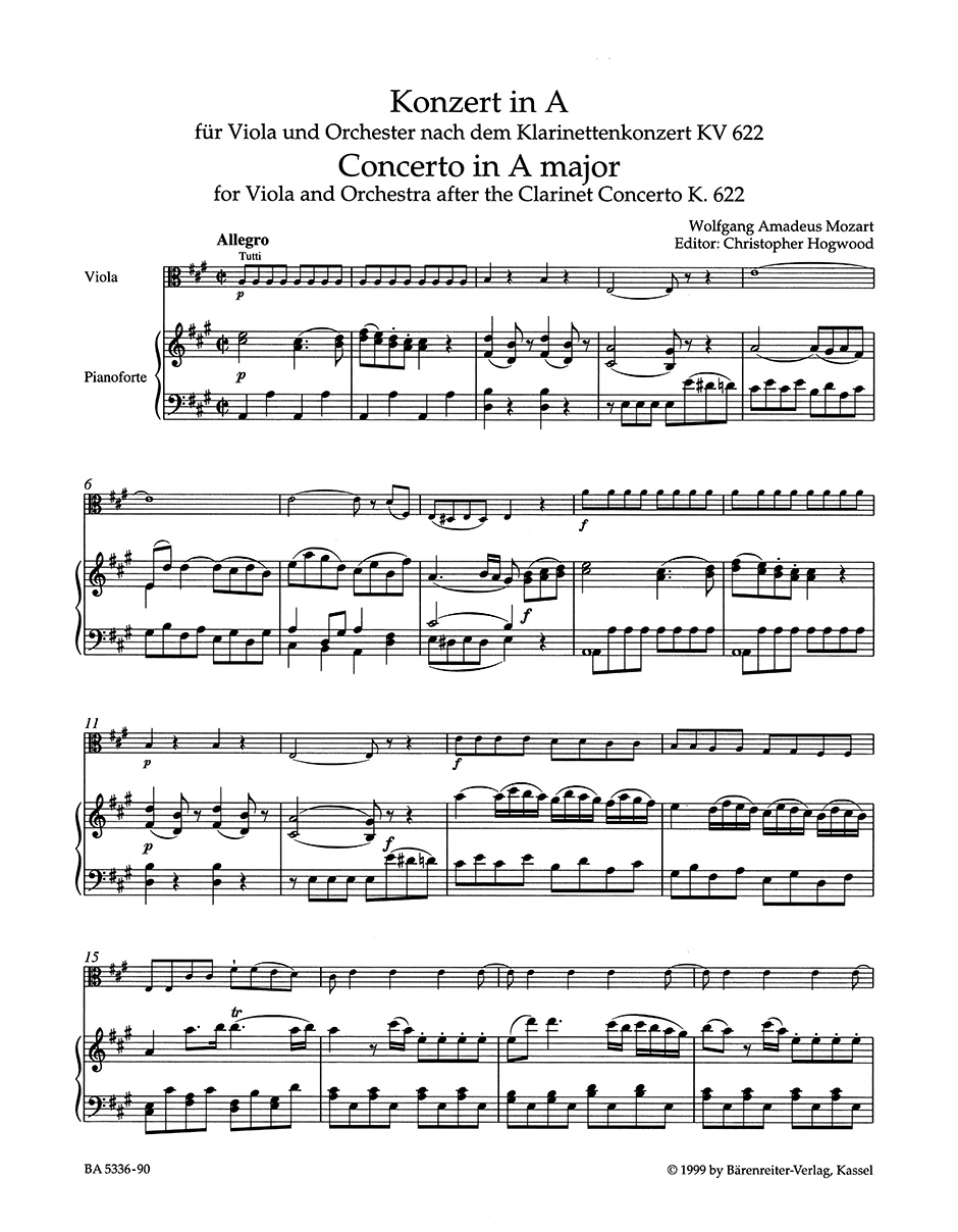 Anderes Coverbild Konzert für Viola und Orchester A-Dur (1802)
