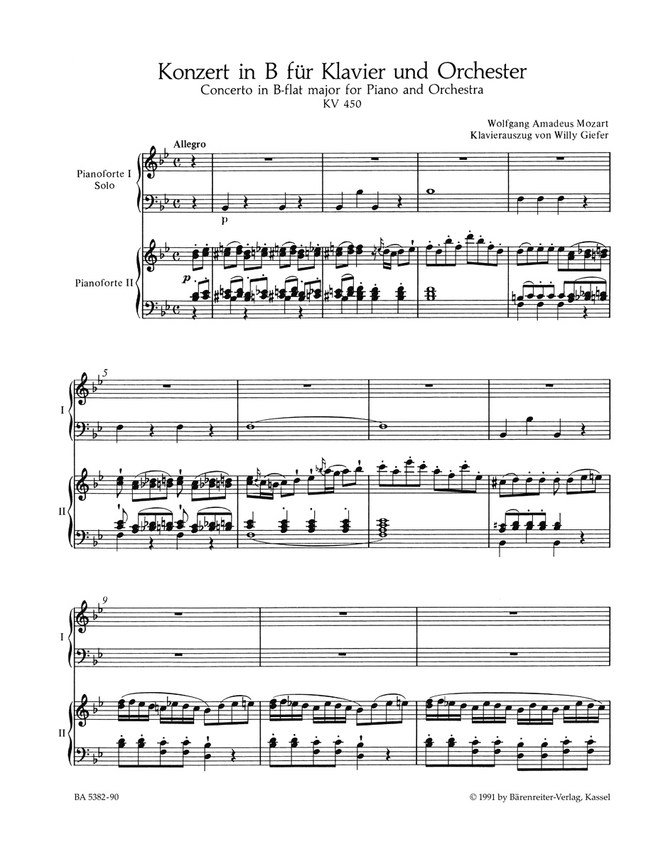 Anderes Coverbild Konzert für Klavier und Orchester Nr. 15 B-Dur KV 450