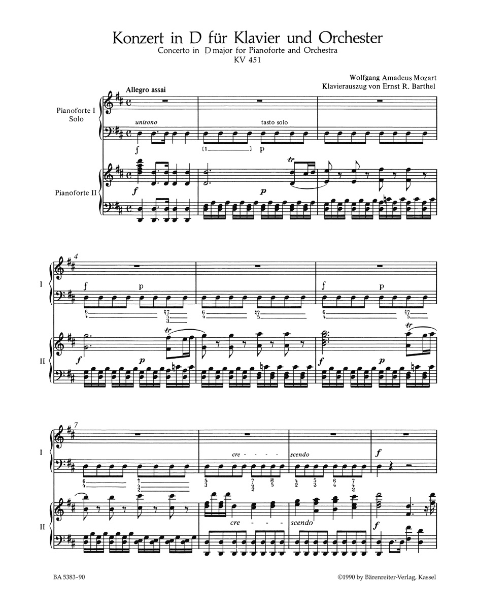 Anderes Coverbild Konzert für Klavier und Orchester Nr. 16 D-Dur KV 451