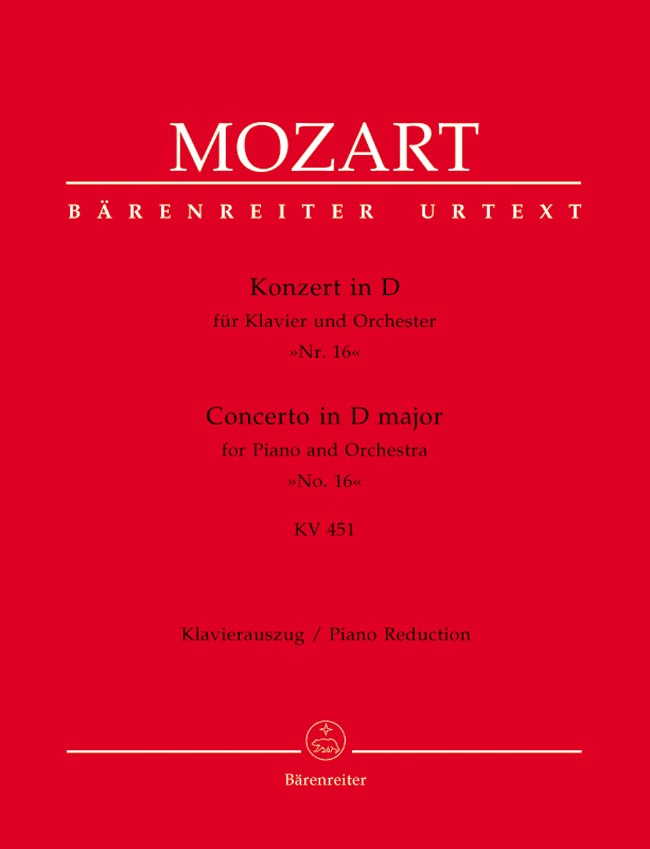 Vorderes Coverbild Konzert für Klavier und Orchester Nr. 16 D-Dur KV 451