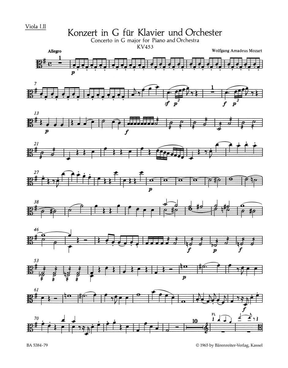 Vorderes Coverbild Konzert für Klavier und Orchester Nr. 17 G-Dur KV 453